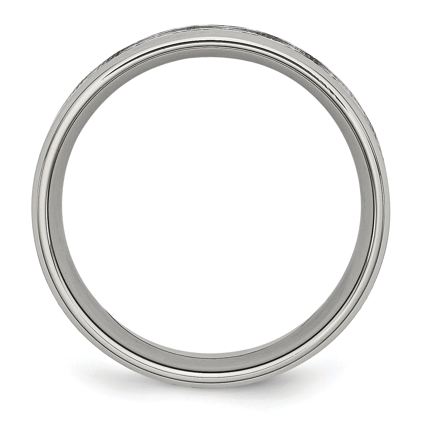 Edelstahl Poliert und Strukturiert Zirkonia 8mm Ring