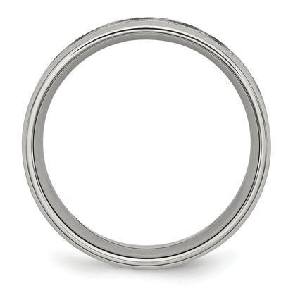 Edelstahl Poliert und Strukturiert Zirkonia 8mm Ring