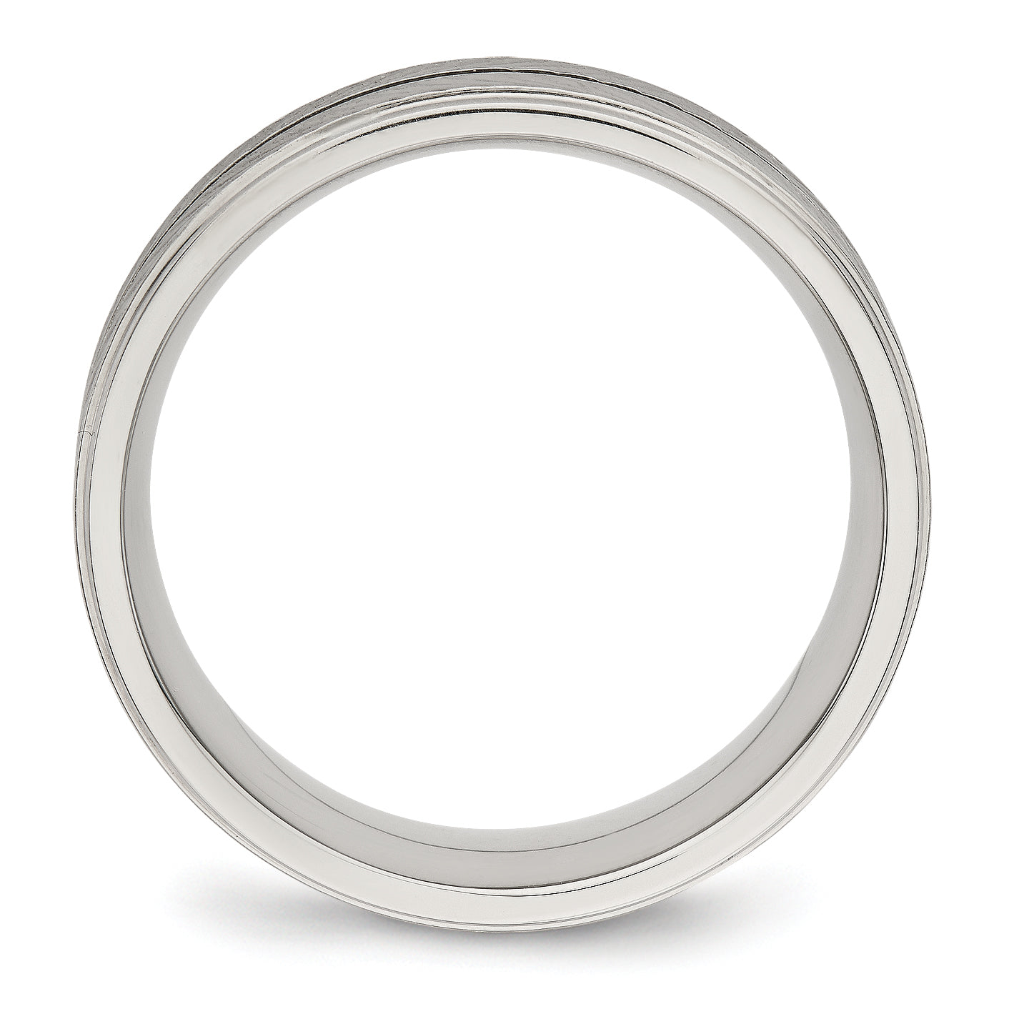 Edelstahl Poliert 8mm Gerillt Ring