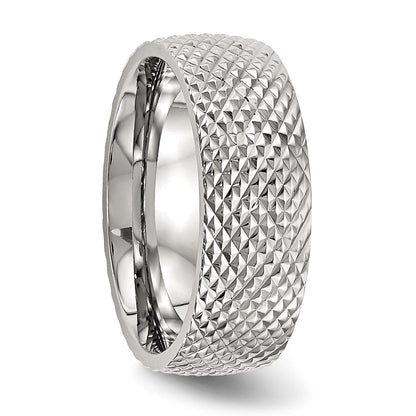 Edelstahl Poliert und Strukturiert 8mm Ring