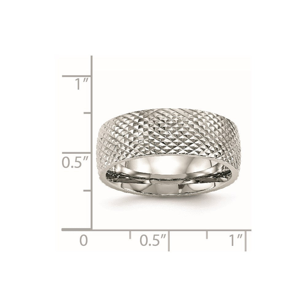 Edelstahl Poliert und Strukturiert 8mm Ring