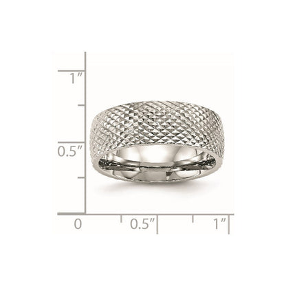 Edelstahl Poliert und Strukturiert 8mm Ring