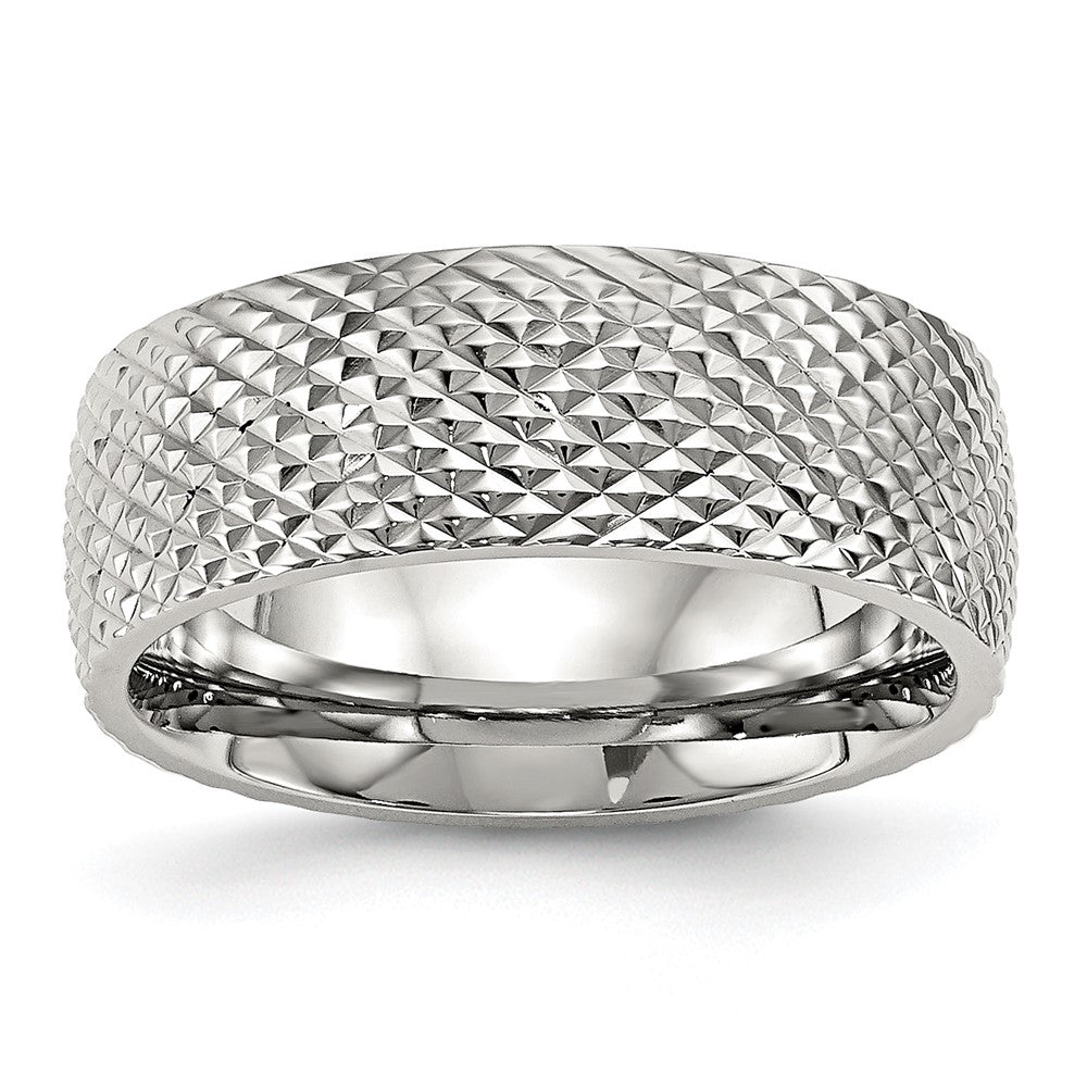 Edelstahl Poliert und Strukturiert 8mm Ring