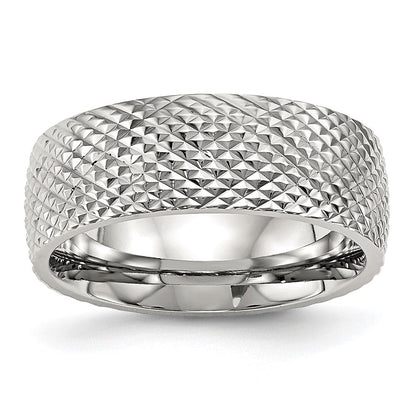Edelstahl Poliert und Strukturiert 8mm Ring