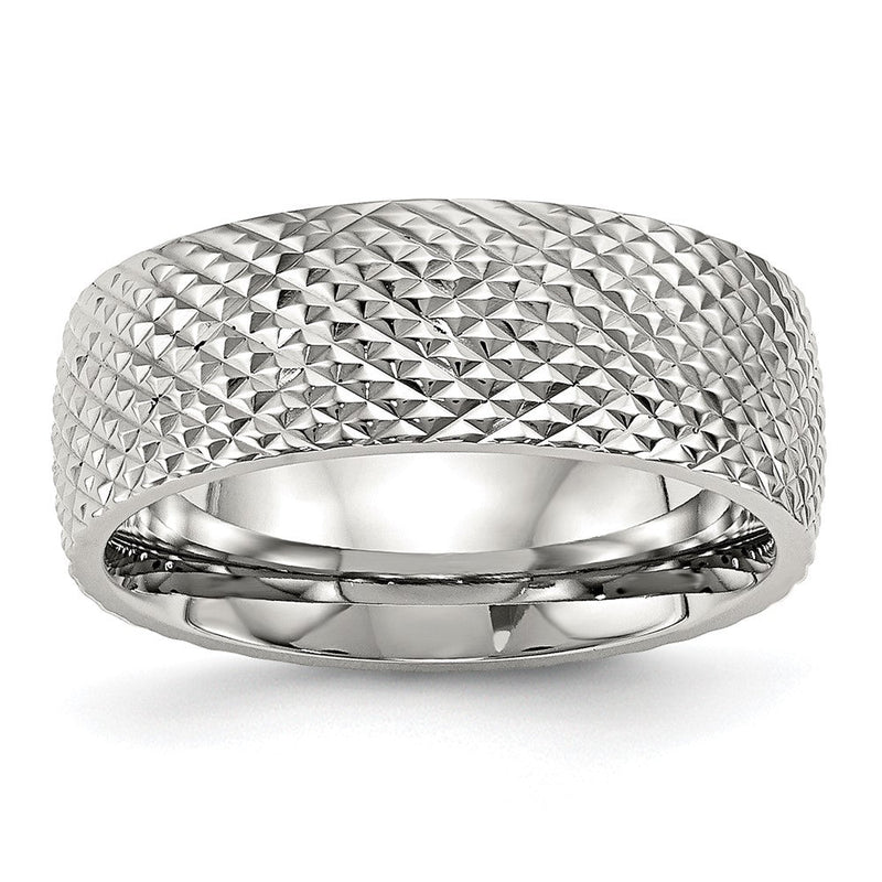 Edelstahl Poliert und Strukturiert 8mm Ring