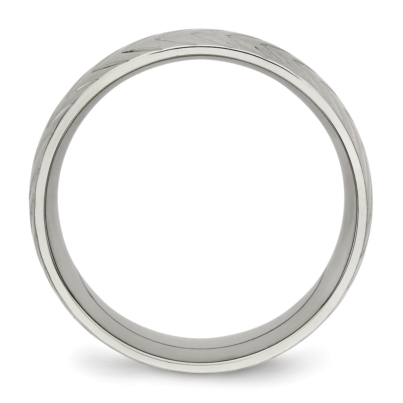 Edelstahl Poliert Diamantiert 8mm Ring