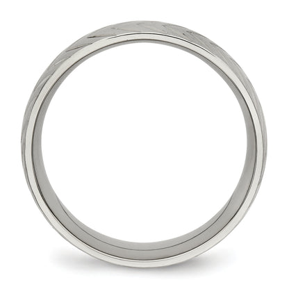 Edelstahl Poliert Diamantiert 8mm Ring