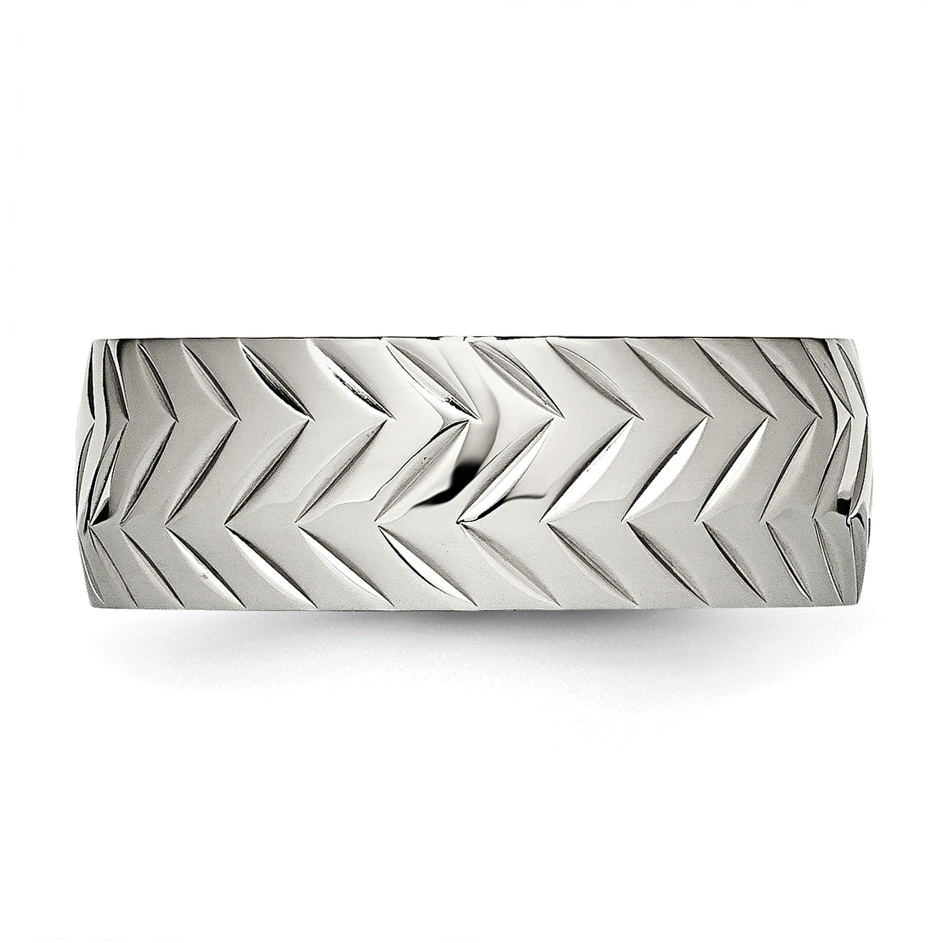Edelstahl Poliert Diamantiert 8mm Ring
