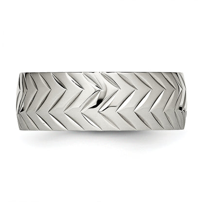 Edelstahl Poliert Diamantiert 8mm Ring