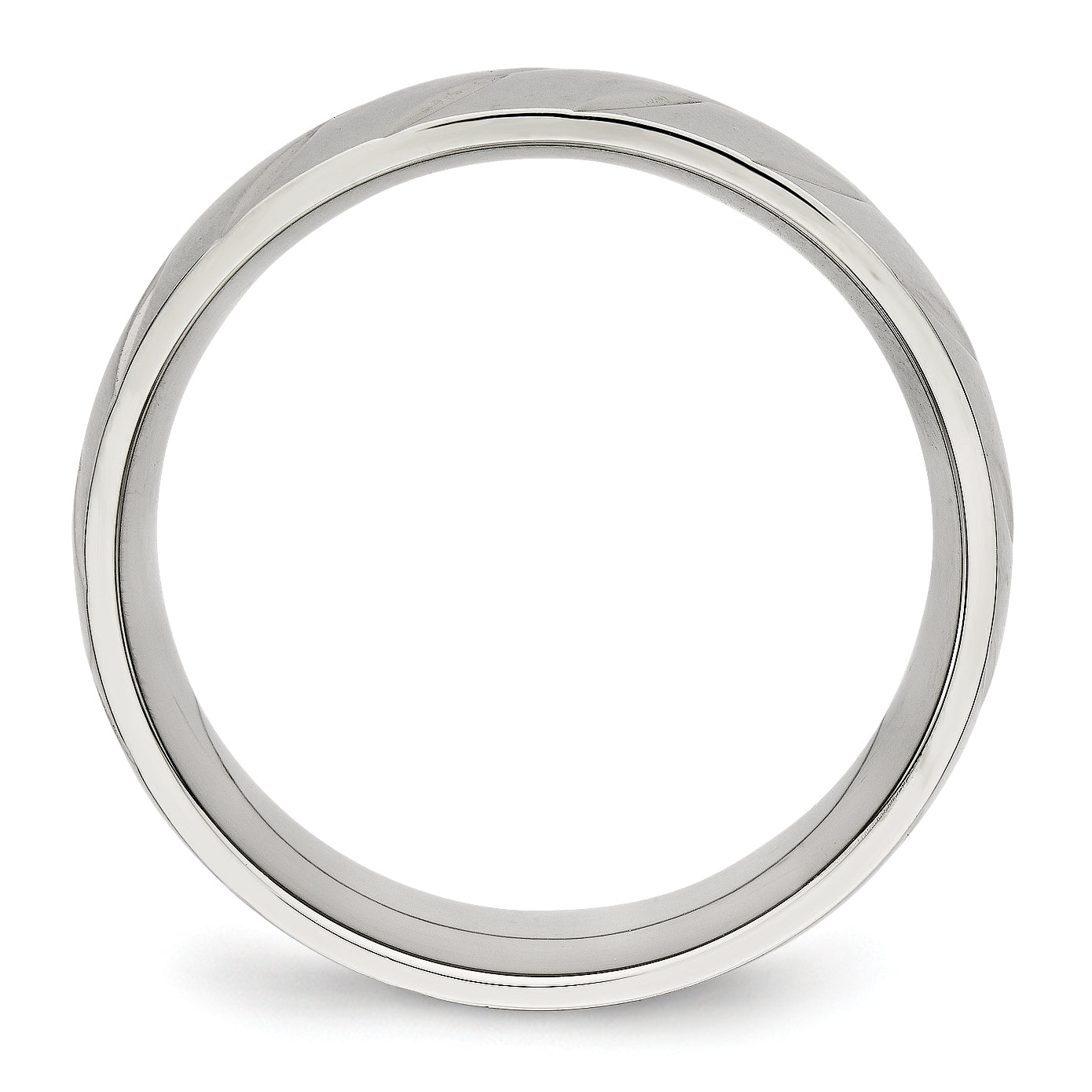 Edelstahl Poliert Diamantiert 8mm Ring