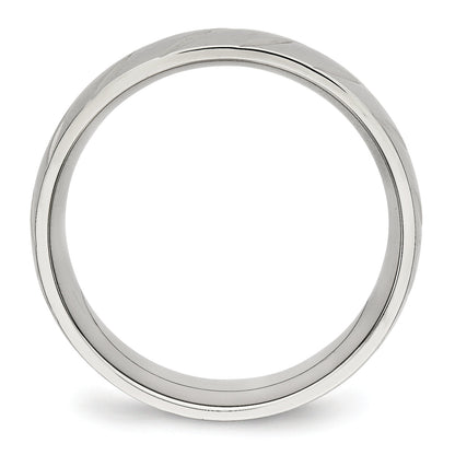 Edelstahl Poliert Diamantiert 8mm Ring