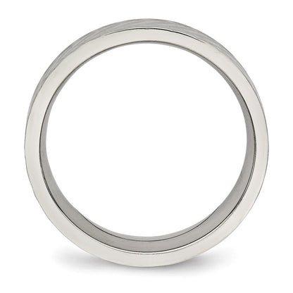 Edelstahl Poliert und Strukturiert Kreuz Design 6mm Ring