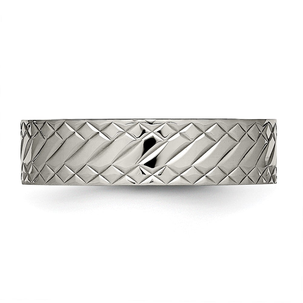 Edelstahl Poliert und Strukturiert Kreuz Design 6mm Ring