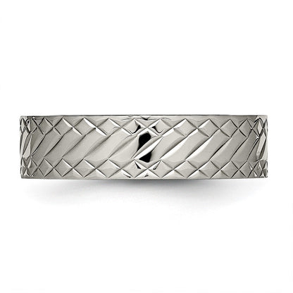 Edelstahl Poliert und Strukturiert Kreuz Design 6mm Ring