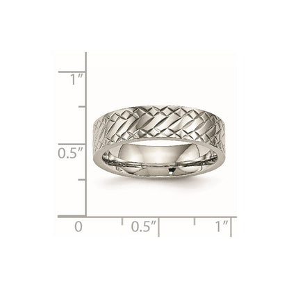 Edelstahl Poliert und Strukturiert Kreuz Design 6mm Ring