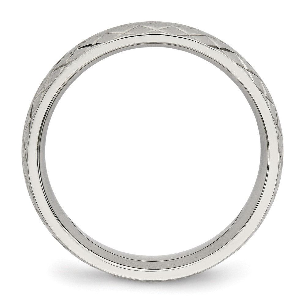 Edelstahl Poliert und Strukturiert Kreuz Design 6mm Ring