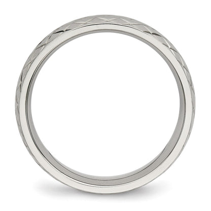 Edelstahl Poliert und Strukturiert Kreuz Design 6mm Ring