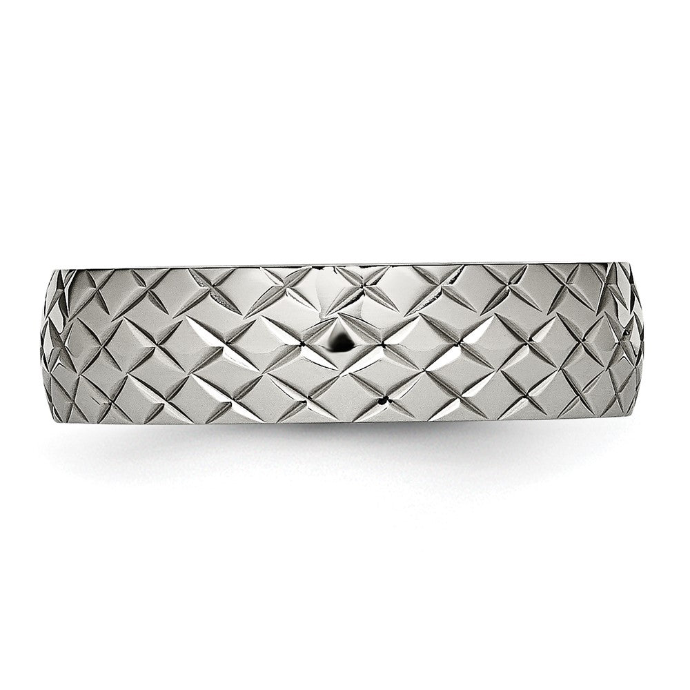 Edelstahl Poliert und Strukturiert Kreuz Design 6mm Ring