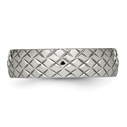 Edelstahl Poliert und Strukturiert Kreuz Design 6mm Ring