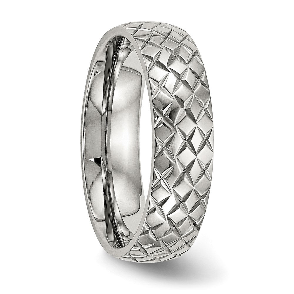 Edelstahl Poliert und Strukturiert Kreuz Design 6mm Ring