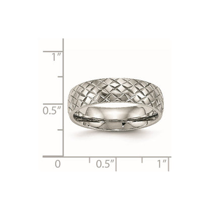 Edelstahl Poliert und Strukturiert Kreuz Design 6mm Ring