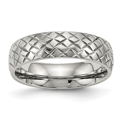 Edelstahl Poliert und Strukturiert Kreuz Design 6mm Ring