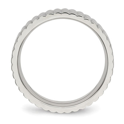 Edelstahl Poliert und Strukturiert 6mm Ring