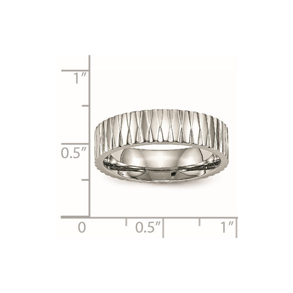 Edelstahl Poliert und Strukturiert 6mm Ring