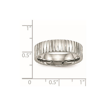 Edelstahl Poliert und Strukturiert 6mm Ring