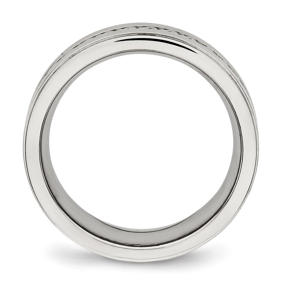 Edelstahl Gebürstet und Poliert Gedreht 7mm Ring