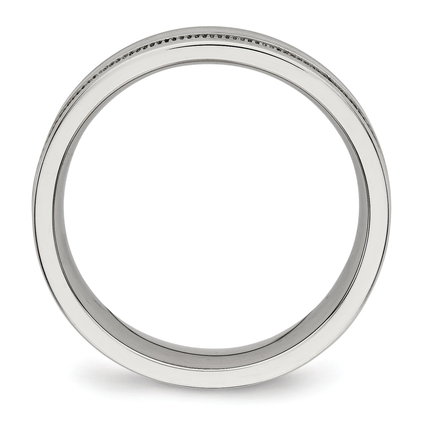 Edelstahl Poliert 6mm Gerillt Ring