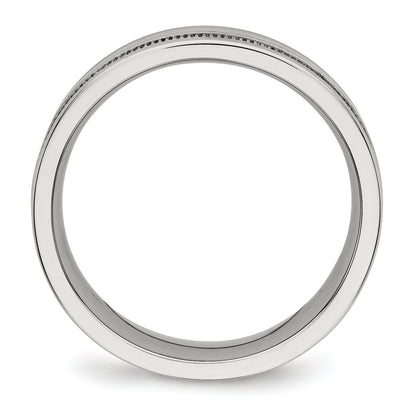 Edelstahl Poliert 6mm Gerillt Ring