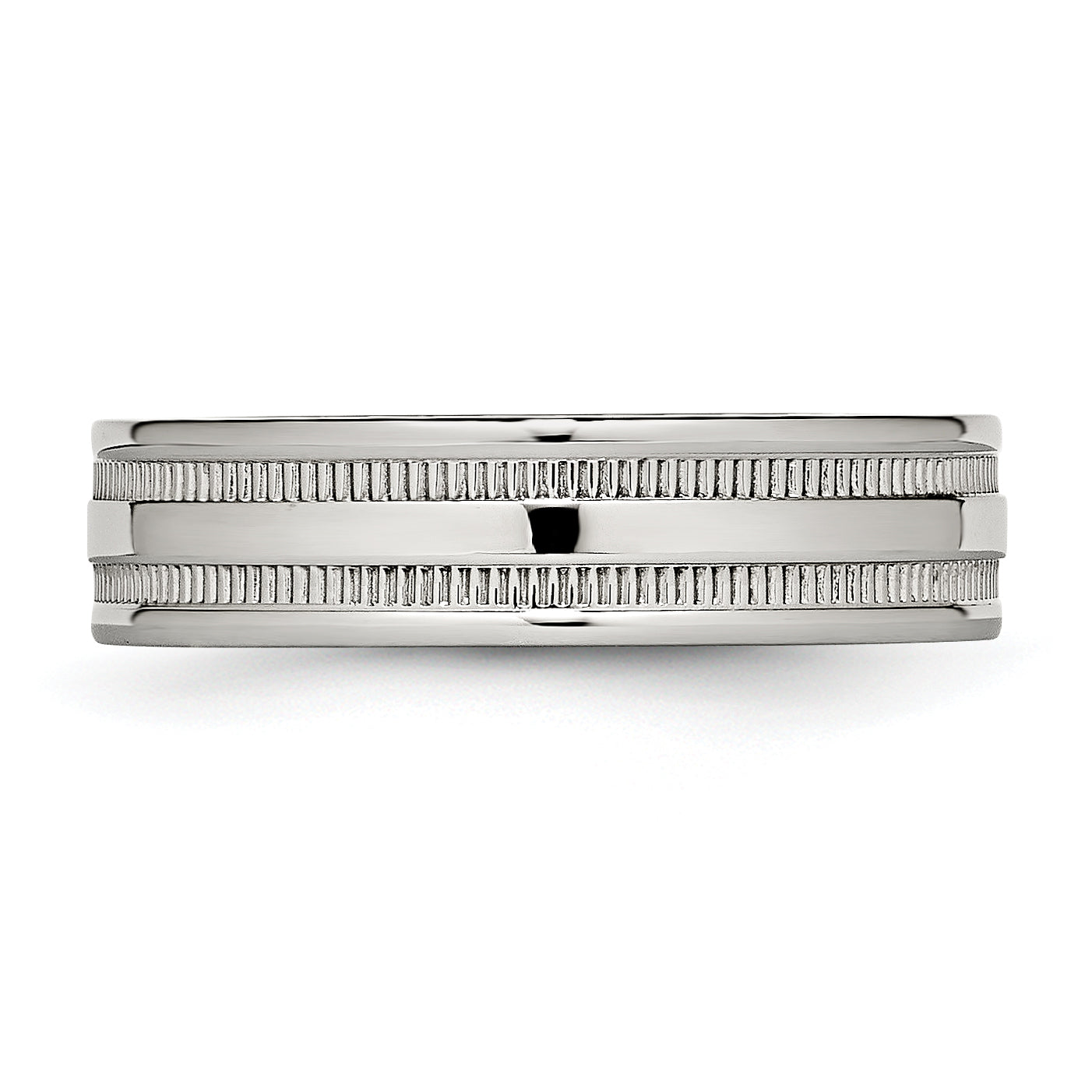 Edelstahl Poliert 6mm Gerillt Ring