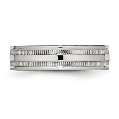 Edelstahl Poliert 6mm Gerillt Ring