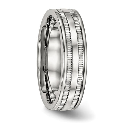 Edelstahl Poliert 6mm Gerillt Ring