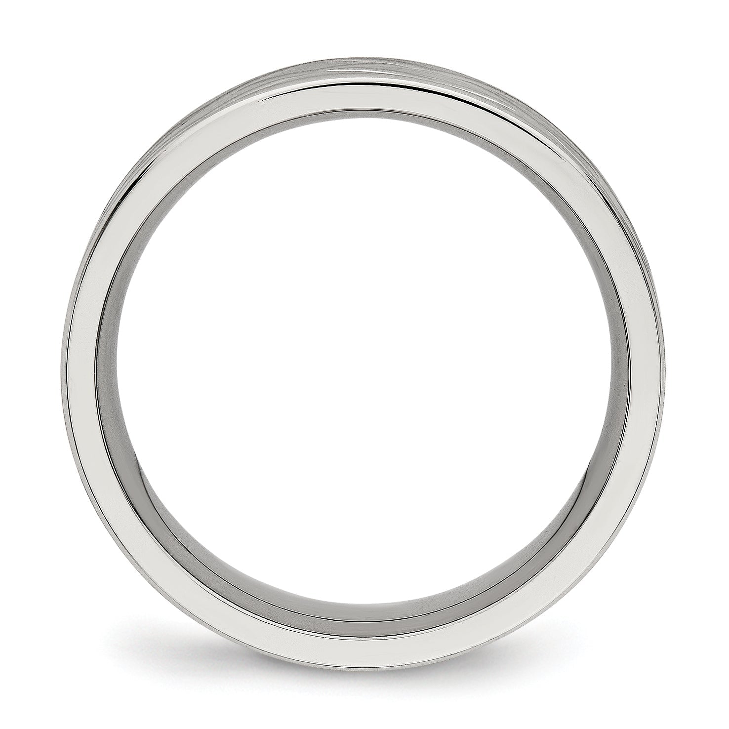 Edelstahl Gebürstet und Poliert Diamantiert 6.5mm Ring