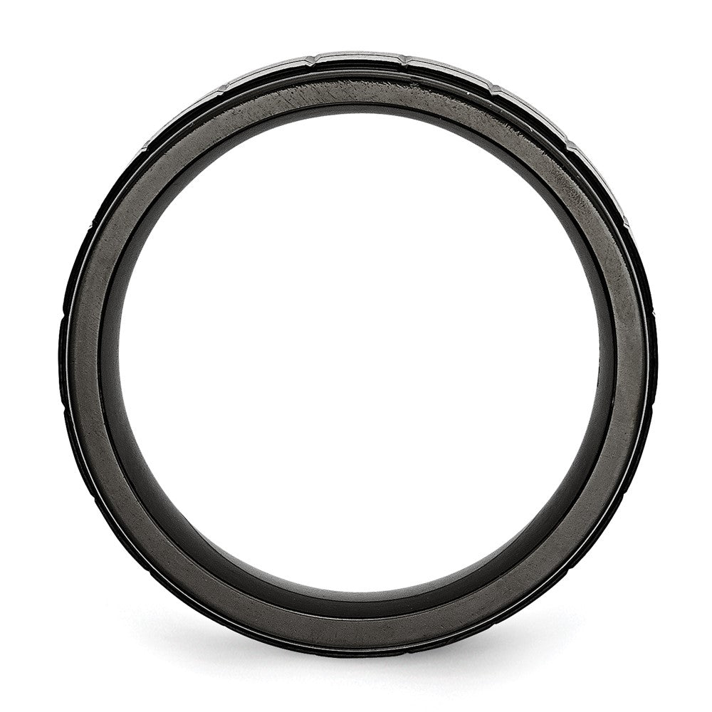 Edelstahl Gebürstet Schwarz Ip Beschichtet 9mm Ring