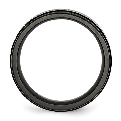 Edelstahl Gebürstet Schwarz Ip Beschichtet 9mm Ring