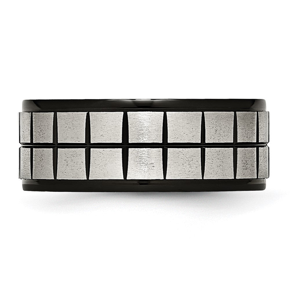 Edelstahl Gebürstet Schwarz Ip Beschichtet 9mm Ring