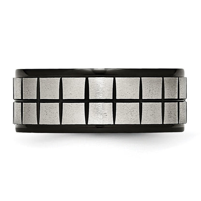 Edelstahl Gebürstet Schwarz Ip Beschichtet 9mm Ring