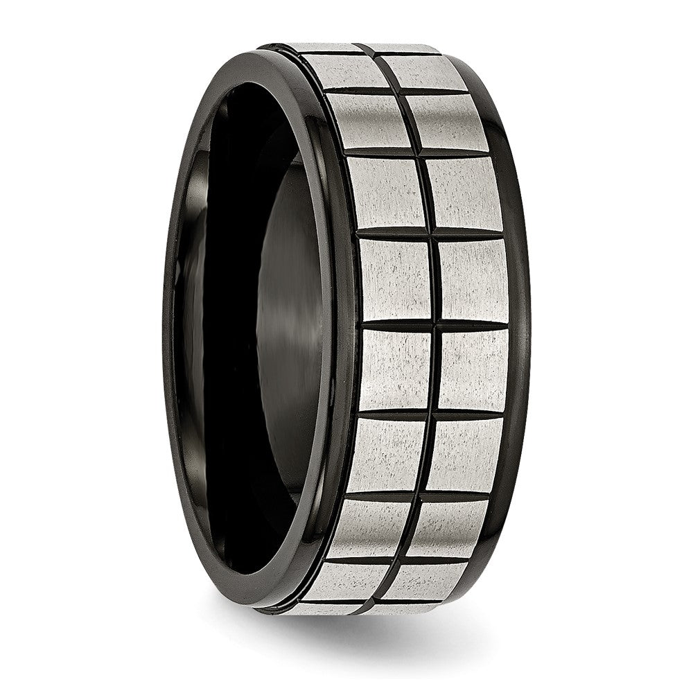 Edelstahl Gebürstet Schwarz Ip Beschichtet 9mm Ring