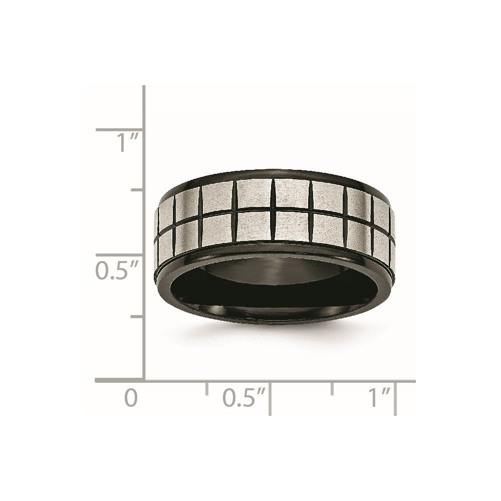 Edelstahl Gebürstet Schwarz Ip Beschichtet 9mm Ring