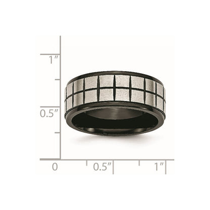 Edelstahl Gebürstet Schwarz Ip Beschichtet 9mm Ring