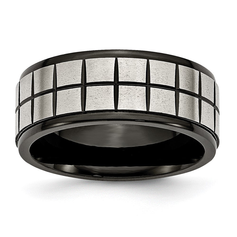 Edelstahl Gebürstet Schwarz Ip Beschichtet 9mm Ring