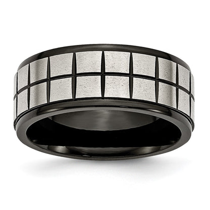 Edelstahl Gebürstet Schwarz Ip Beschichtet 9mm Ring