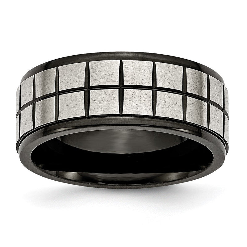 Edelstahl Gebürstet Schwarz Ip Beschichtet 9mm Ring