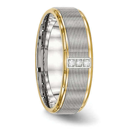 Edelstahl Poliert Gelb Ip Beschichtet Zirkonia 6mm Gerillt Ring
