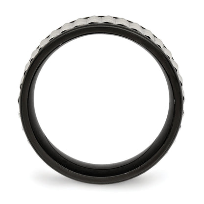 Edelstahl Poliert Schwarz Ip Beschichtet 9mm Studded Ring