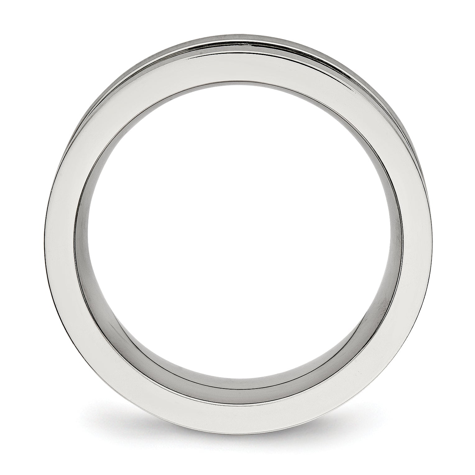 Edelstahl Gebürstet und Poliert Schwarz Zirkonia 8mm Ring