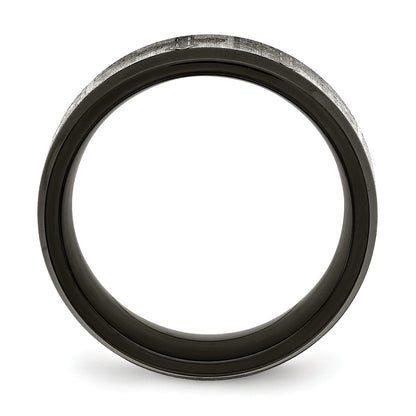 Edelstahl Gebürstet/polished Schwarz Ip Lasergraviert Geätzt Crosses 8mm Ring